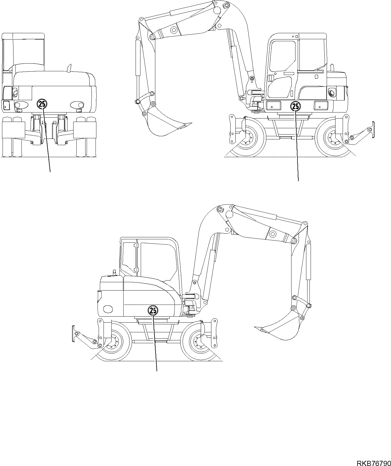 Схема запчастей Komatsu PW98MR-6 - ОБОРУД-Е ДЛЯ ДОРОЖН. ДВИЖЕН. (TUV) ( КМ/Ч) (/) МАРКИРОВКА