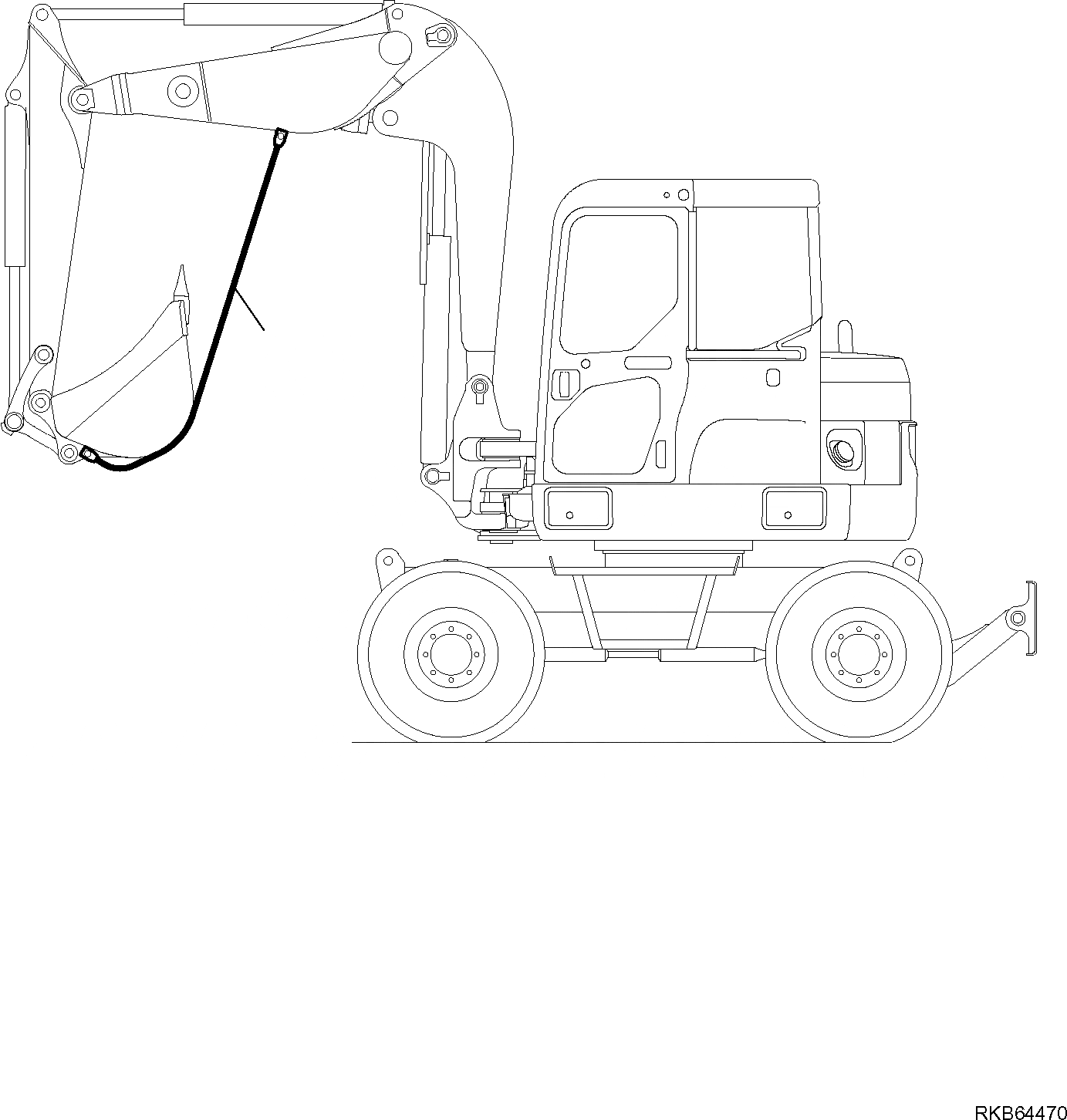 Схема запчастей Komatsu PW98MR-6 - ОБОРУД-Е ДЛЯ ДОРОЖН. ДВИЖЕН. (С РУКОЯТЬ L= MM) МАРКИРОВКА