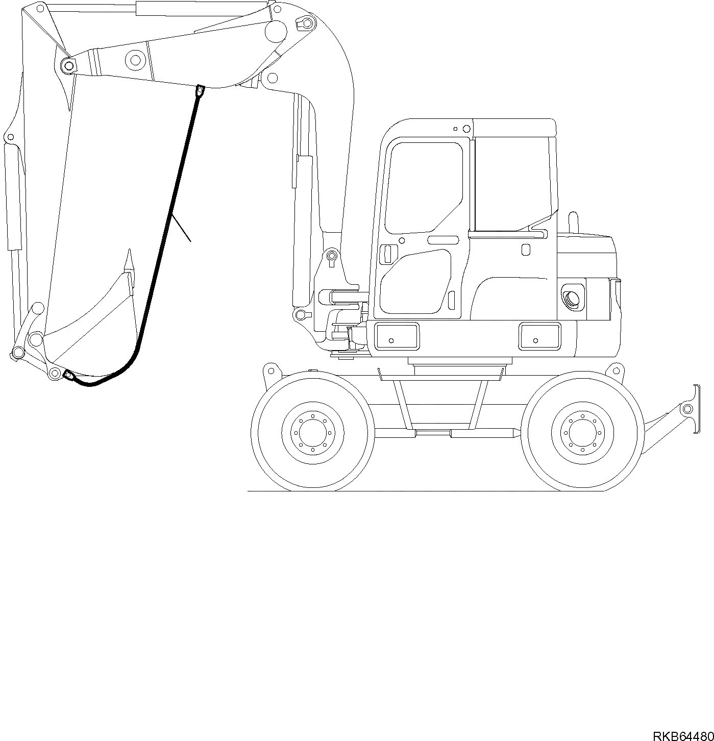 Схема запчастей Komatsu PW98MR-6 - ОБОРУД-Е ДЛЯ ДОРОЖН. ДВИЖЕН. (С РУКОЯТЬ L=9 MM И L= MM) МАРКИРОВКА