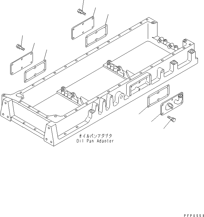 Схема запчастей Komatsu QSK19 - МАСЛЯНЫЙ ПОДДОН АДАПТЕР COVER ДВИГАТЕЛЬ