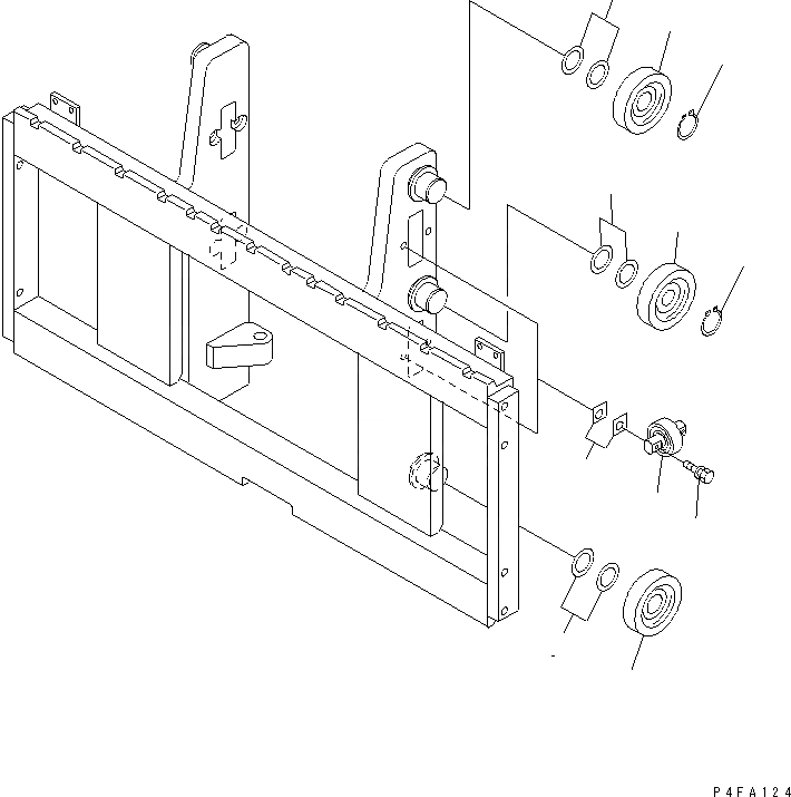 Схема запчастей Komatsu RSD409-1 - ROLL КРЕПЛЕНИЕ (РОЛИК) (КРЮК ТИП) (ДЛЯ ДВОЙН. ПОВОРОТН.) (ДЛЯ FFV ЦИЛИНДР МАЧТА) ROLL КРЕПЛЕНИЕ(D/S КРЮК ТИП) (ДЛЯ FFV ЦИЛИНДР МАЧТА)