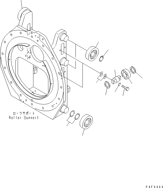 Схема запчастей Komatsu RSD458-1 - ROLL КРЕПЛЕНИЕ (РОЛИК) (INTEGRAL ТИП) (ДЛЯ ДВОЙН. ПОВОРОТН.) ROLL КРЕПЛЕНИЕ(DOBULE ПОВОРОТН.-INTEGRAL ТИП) (FV МАЧТА)