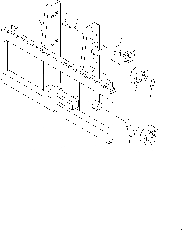 Схема запчастей Komatsu RSD459-1 - ROLL КРЕПЛЕНИЕ (РОЛИК) (КРЮК ТИП) (ДЛЯ ДВОЙН. ПОВОРОТН.) (ДЛЯ FFV МАЧТА) ROLL КРЕПЛЕНИЕ(D/S КРЮК ТИП) (EXCLUSIVE ЧАСТИ ДЛЯ FFV МАЧТА)