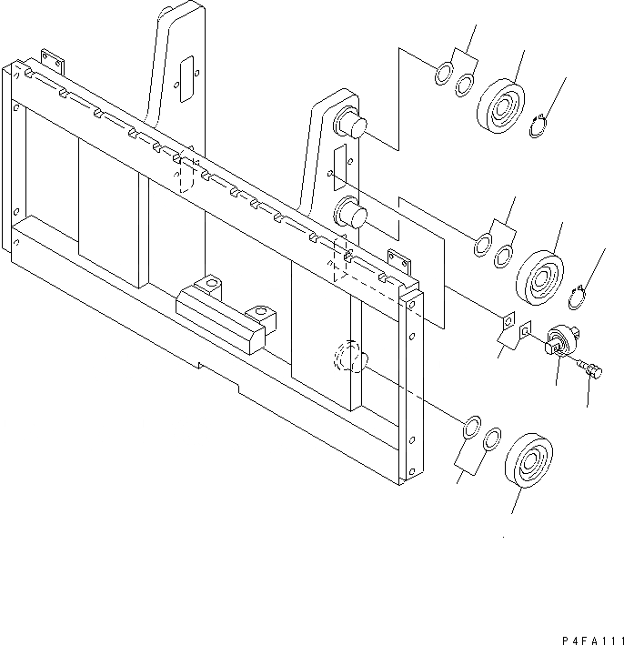 Схема запчастей Komatsu RSE409-1 - ROLL КРЕПЛЕНИЕ (РОЛИК) (КРЮК ТИП) (ДЛЯ ОДИНОЧН. ПОВОРОТН. И HALF SPLIT) (ДЛЯ FFV МАЧТА) ROLL КРЕПЛЕНИЕ(S/S¤H/S КРЮК ТИП)(EXCLUSIVE ЧАСТИ ДЛЯ FFV МАЧТА)