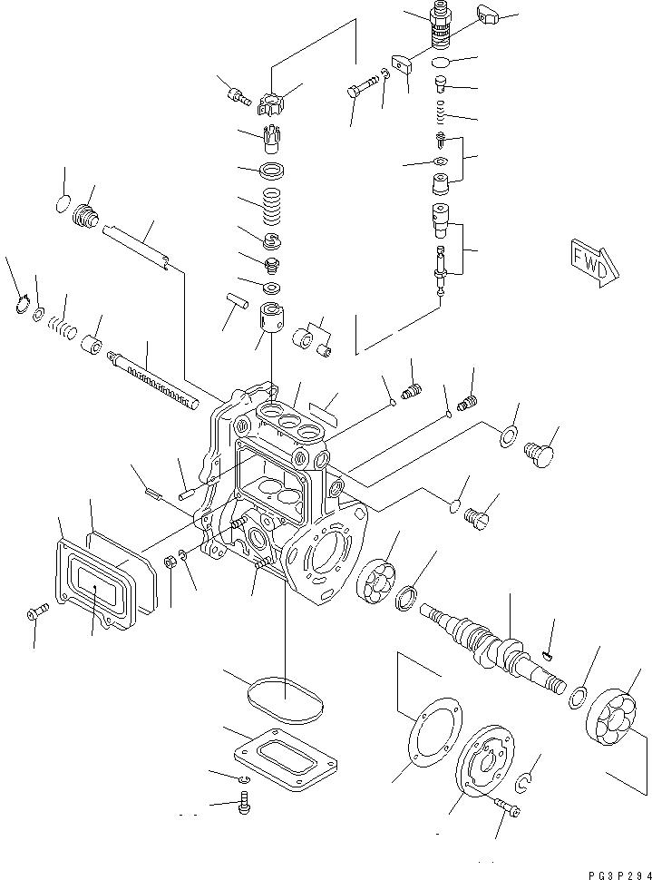 Схема запчастей Komatsu S3D84-2B - ТОПЛ. НАСОС ТОПЛИВН. СИСТЕМА