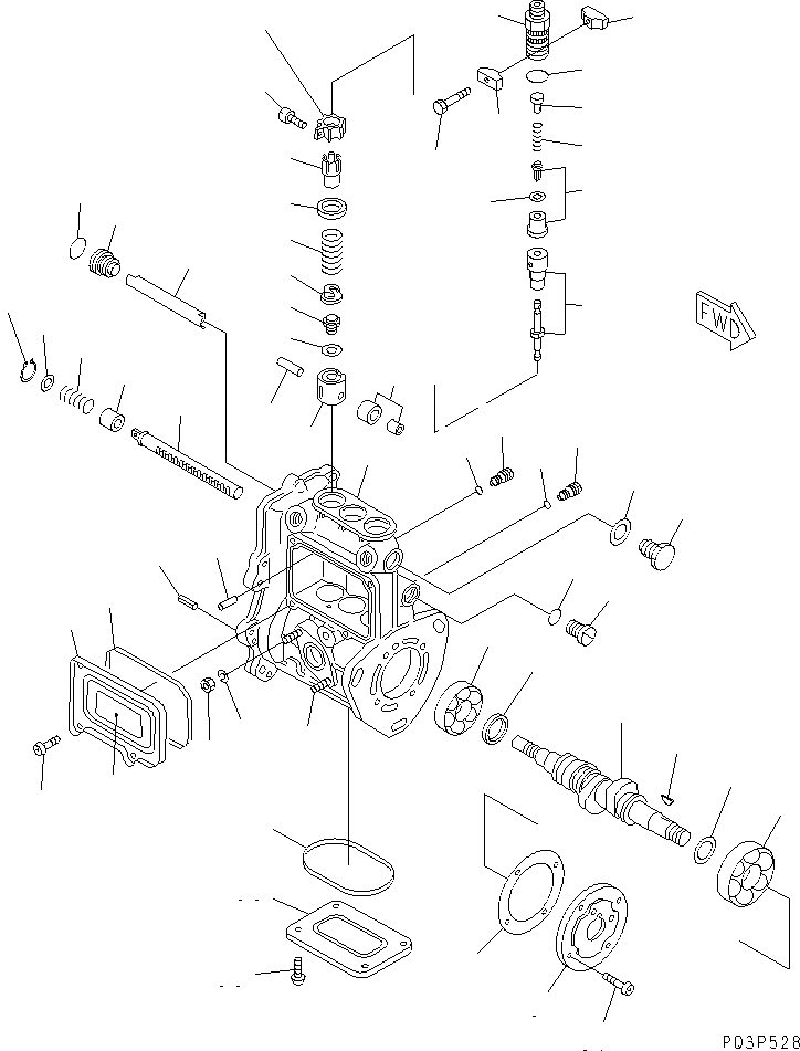 Схема запчастей Komatsu S3D84-2J - ТОПЛ. НАСОС (НАСОС) ТОПЛИВН. СИСТЕМА