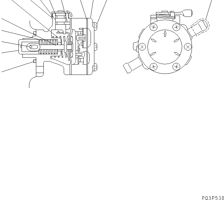 Схема запчастей Komatsu S3D84-2J - ТОПЛ. НАСОС (ПОДКАЧИВАЮЩ. НАСОС) ТОПЛИВН. СИСТЕМА