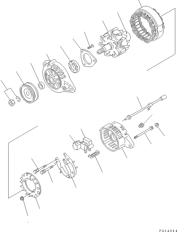 Схема запчастей Komatsu S3D84-2BA - ГЕНЕРАТОР (A) ЭЛЕКТРИКА