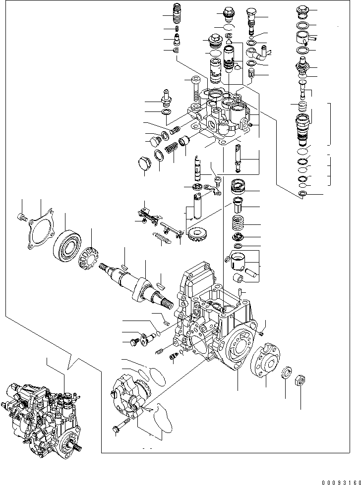 Схема запчастей Komatsu S3D84-5X-AB - ТОПЛ. НАСОС И ТРУБЫ (ВНУТР. ЭЛЕМЕНТЫ) ДВИГАТЕЛЬ