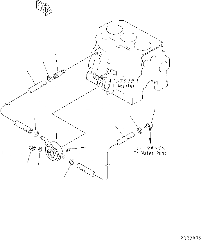 Схема запчастей Komatsu S3D84E-3A - СИСТЕМА СМАЗКИ МАСЛООХЛАДИТЕЛЬ ДВИГАТЕЛЬ