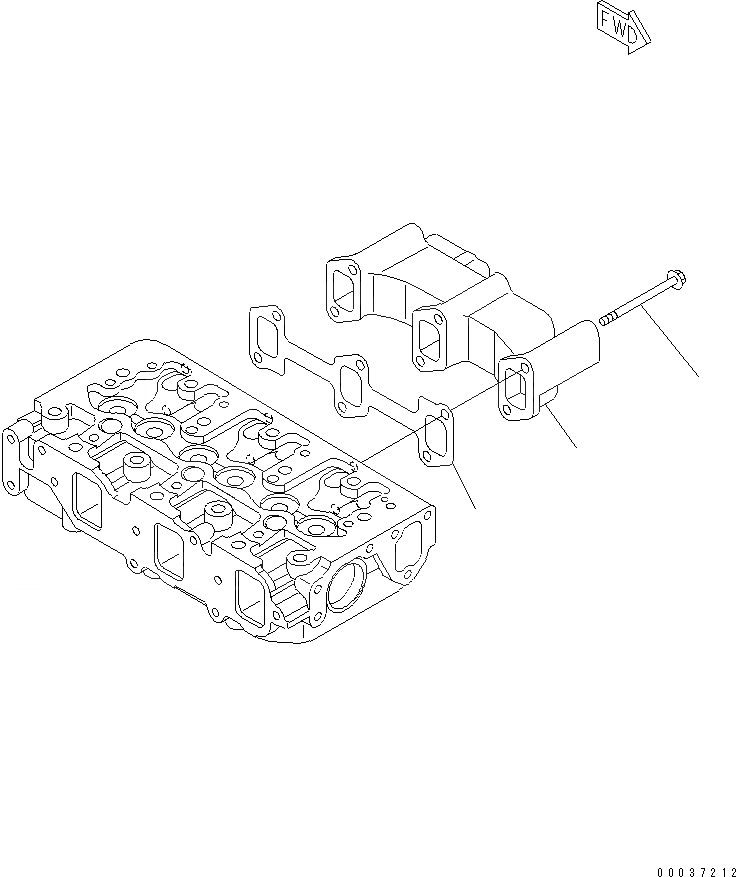 Схема запчастей Komatsu S3D84E-5P-BA - ВЫПУСКНОЙ КОЛЛЕКТОР ДВИГАТЕЛЬ