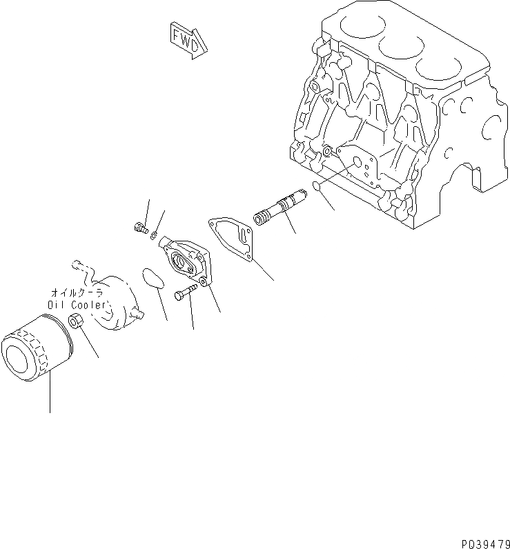 Схема запчастей Komatsu S3D84E-3C - МАСЛ. ФИЛЬТР(№9-) ДВИГАТЕЛЬ