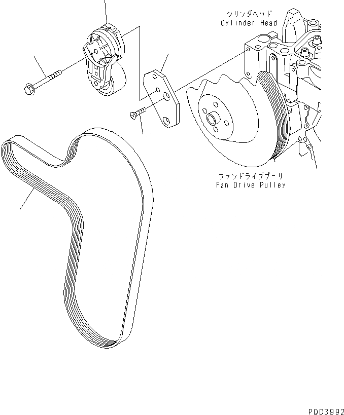 Схема запчастей Komatsu S4D102E-1E - НАТЯЖИТЕЛЬ РЕМНЯ (ДЛЯ A ЗАЩИТН. ГЕНЕРАТОР)(№-) ДВИГАТЕЛЬ