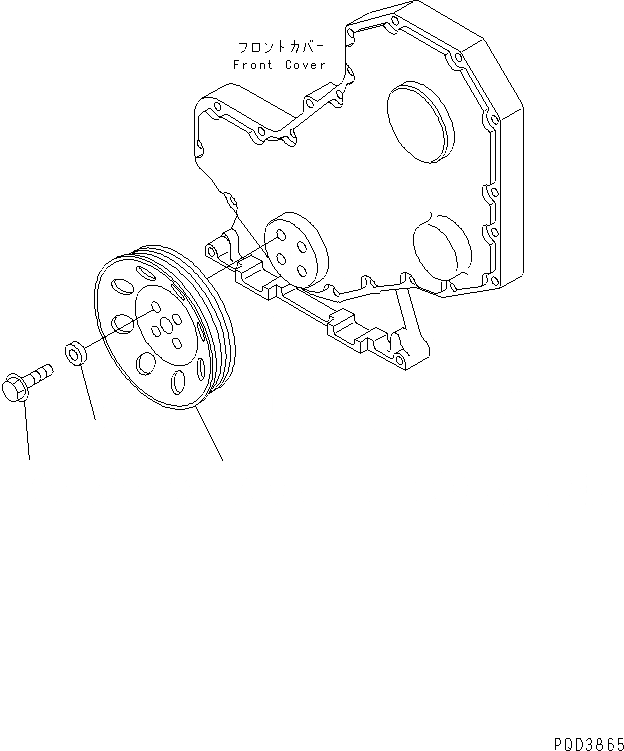 Схема запчастей Komatsu S4D102E-1E-T - ШКИВ КОЛЕНВАЛА (ТУННЕЛЬН. СПЕЦ-Я.)(№-) ДВИГАТЕЛЬ