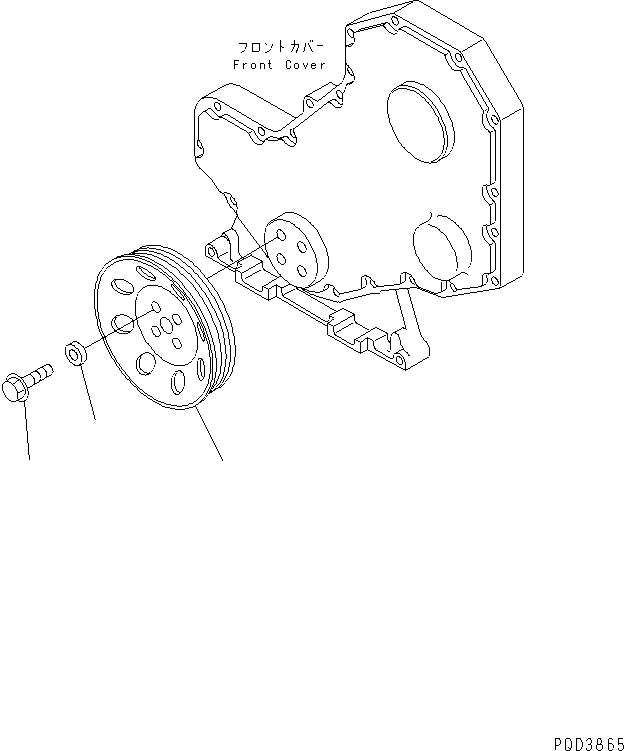 Схема запчастей Komatsu S4D102E-1V - ШКИВ КОЛЕНВАЛА (ТУННЕЛЬН. СПЕЦ-Я.)(№-) ДВИГАТЕЛЬ