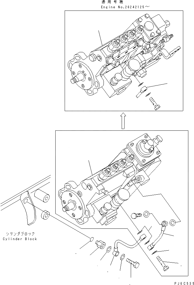 Схема запчастей Komatsu S4D102E-1F-US - ТОПЛ. НАСОС И МАСЛОПРОВОДЯЩАЯ ЛИНИЯ(№9-) ДВИГАТЕЛЬ