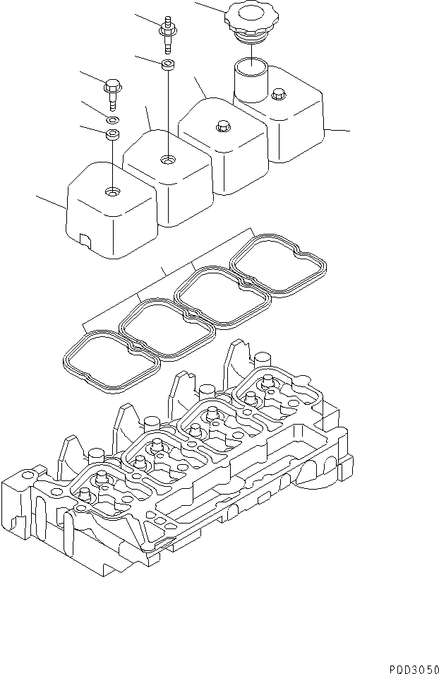 Схема запчастей Komatsu S4D102E-1G - КРЫШКА ГОЛОВКИ (С КРЫШКА)(№77-) ДВИГАТЕЛЬ