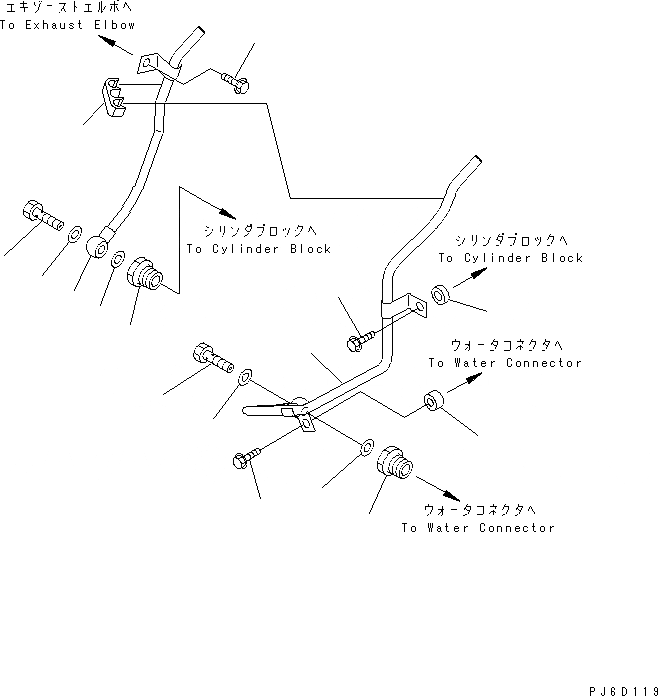 Схема запчастей Komatsu S4D102E-1J - АНТИКОРРОЗ. ЭЛЕМЕНТ(№898-) ДВИГАТЕЛЬ