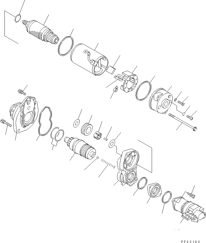 Схема запчастей Komatsu S4D102E-1J - СТАРТЕР (.KW) (ВНУТР. ЧАСТИ) ДВИГАТЕЛЬ