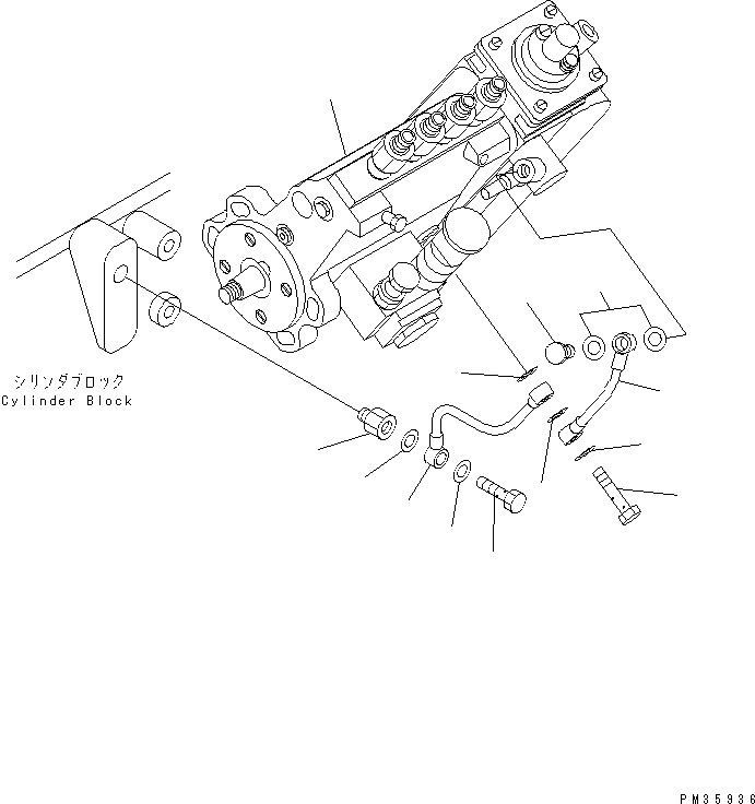 Схема запчастей Komatsu S4D102E-1E-A - ТОПЛ. НАСОС И МАСЛОПРОВОДЯЩАЯ ЛИНИЯ(№-) ДВИГАТЕЛЬ