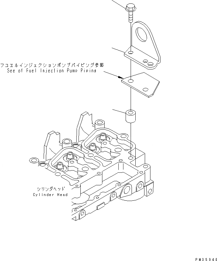 Схема запчастей Komatsu S4D102E-1E-A - ПОДЪЕМ ЗАДН. ПОДВЕСН. КРОНШТЕЙН(№-) ДВИГАТЕЛЬ