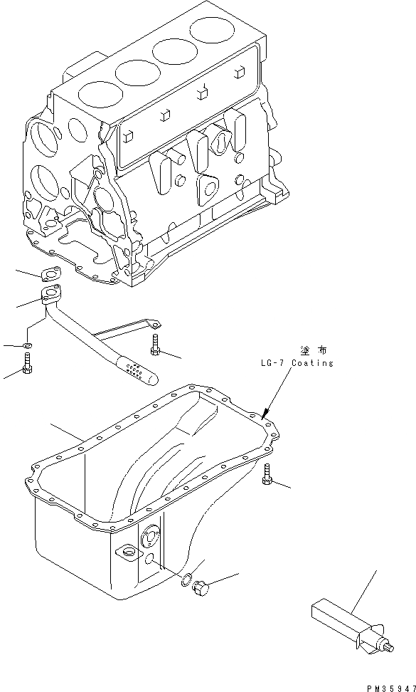 Схема запчастей Komatsu S4D102E-1E-A - МАСЛЯНЫЙ ПОДДОН(№-) ДВИГАТЕЛЬ