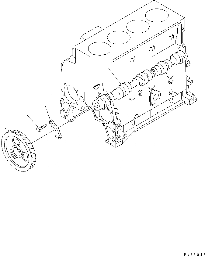 Схема запчастей Komatsu S4D102E-1Z-TN - РАСПРЕДВАЛ(№-) ДВИГАТЕЛЬ