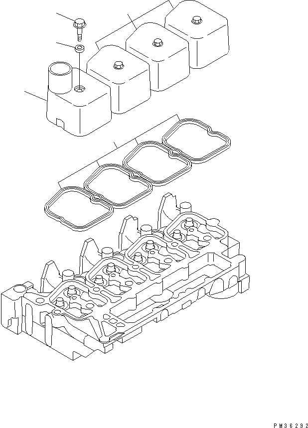 Схема запчастей Komatsu S4D102E-1Z-TN - ГОЛОВКА ЦИЛИНДРОВ COVER(№-) ДВИГАТЕЛЬ