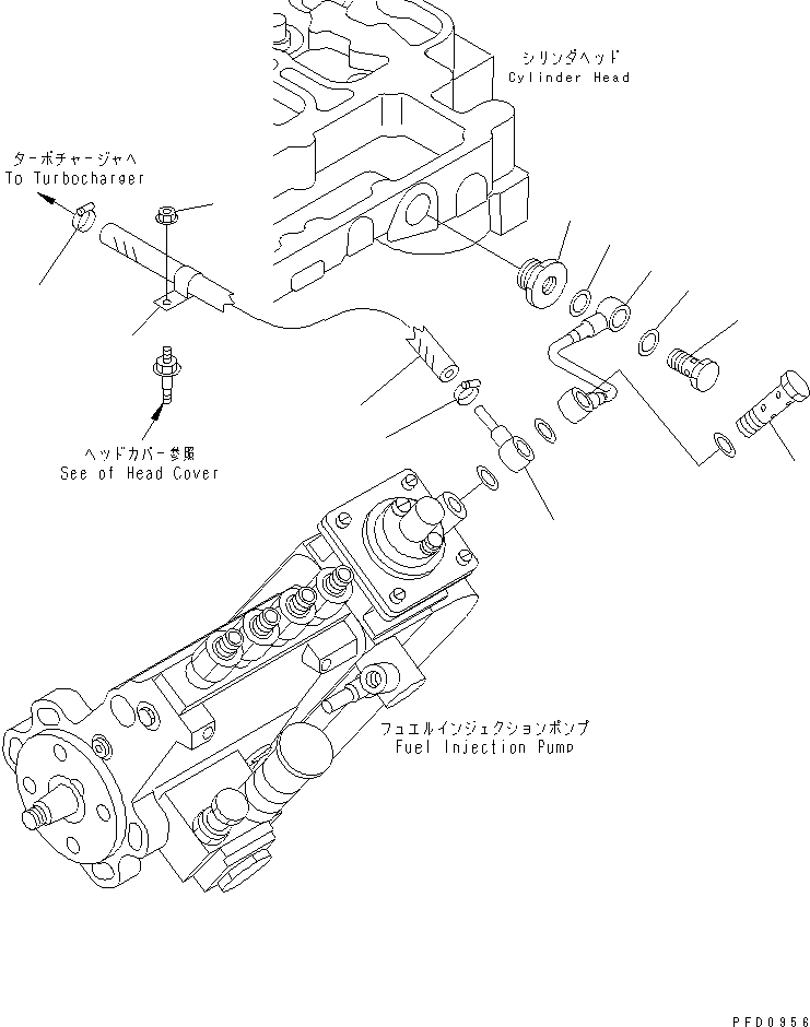 Схема запчастей Komatsu S4D102E-1N - ТРУБКА (ФОРСИР.)(№9-) ДВИГАТЕЛЬ