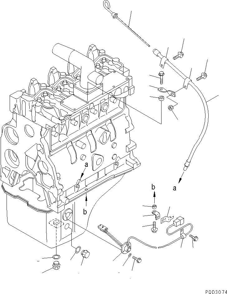 Схема запчастей Komatsu S4D102E-1D - ДАТЧИК УР-НЯ МАСЛА И МАСЛЯНЫЙ ЩУП ДВИГАТЕЛЬ