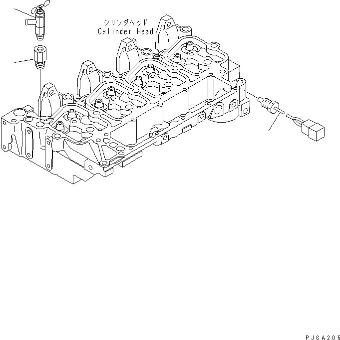 Схема запчастей Komatsu S4D102E-1D-2 - ВОДН. КЛАПАН И ДАТЧИК ТЕМПЕРАТУРЫ ВОДЫ ДВИГАТЕЛЬ