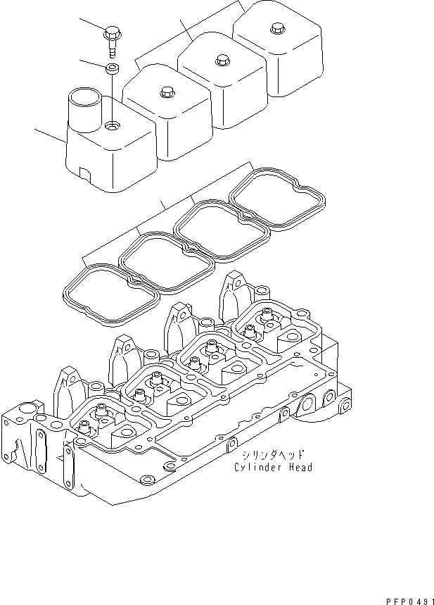 Схема запчастей Komatsu S4D102E-1AA - КРЫШКА ГОЛОВКИ(№7-) ДВИГАТЕЛЬ