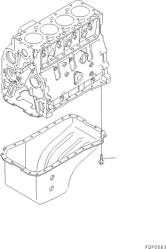 Схема запчастей Komatsu S4D102E-1AA - МАСЛЯНЫЙ ПОДДОН БОЛТ(№7-) ДВИГАТЕЛЬ