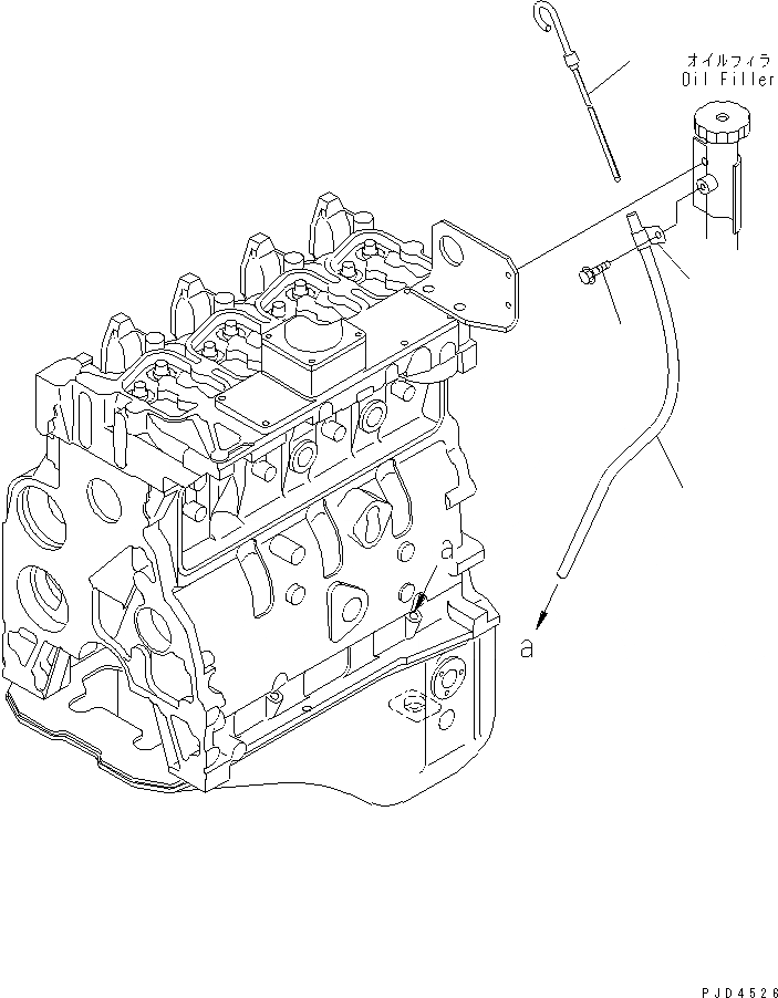 Схема запчастей Komatsu S4D102E-1V-2 - МАСЛ. ЩУП(№-) ДВИГАТЕЛЬ