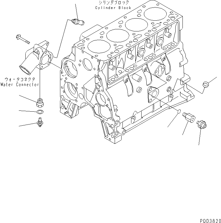 Схема запчастей Komatsu S4D102E-1H-WR - МАСЛ. ПЕРЕКЛЮЧАТЕЛЬ ДАВЛЕНИЯAND ДАТЧИК ТЕМПЕРАТУРЫ ВОДЫ (С 9A ГЕНЕРАТОР)(№-) ДВИГАТЕЛЬ