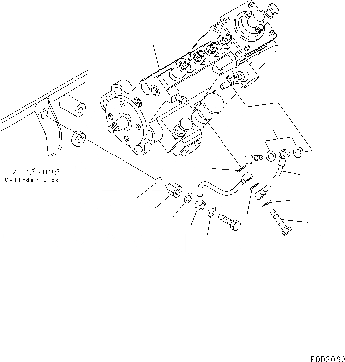 Схема запчастей Komatsu S4D102E-1H-WR - ТОПЛ. НАСОС И МАСЛОПРОВОДЯЩАЯ ЛИНИЯ(№9-) ДВИГАТЕЛЬ