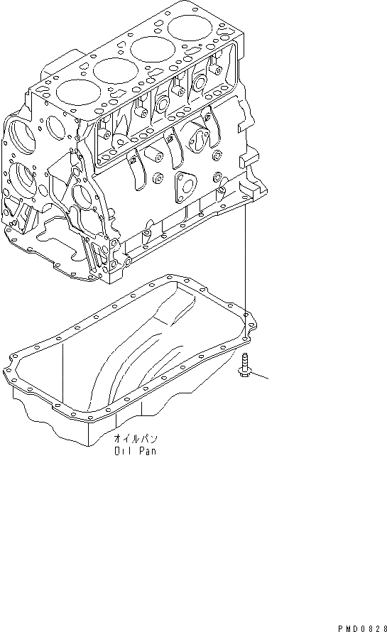 Схема запчастей Komatsu S4D102E-1N-2D - МАСЛЯНЫЙ ПОДДОН БОЛТ ДВИГАТЕЛЬ
