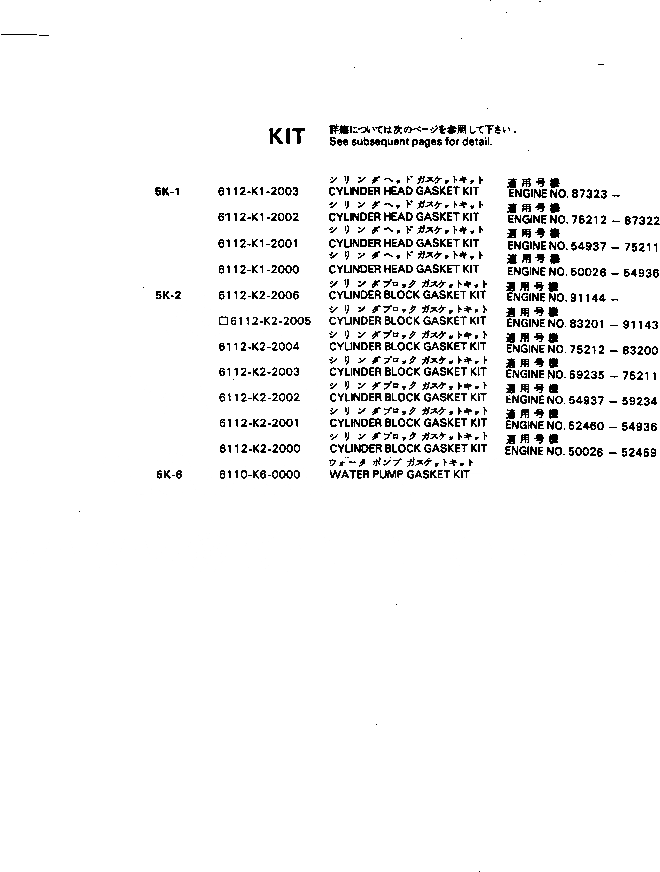 Схема запчастей Komatsu S4D120-11F - КОМПЛЕКТ ПРОКЛАДОК ИНСТРУМЕНТ И РЕМКОМПЛЕКТЫ