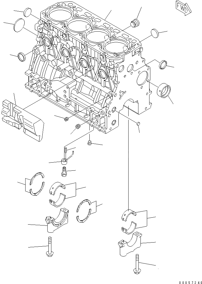 Схема запчастей Komatsu S4D84E-5P-BA - БЛОК ЦИЛИНДРОВ ДВИГАТЕЛЬ