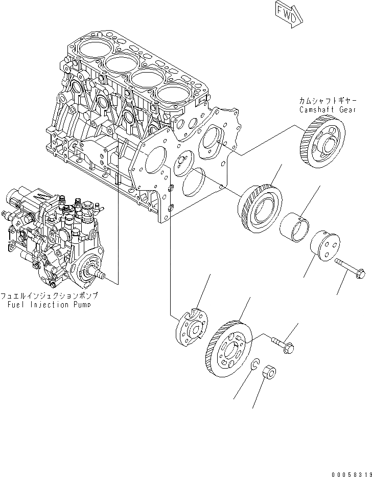 Схема запчастей Komatsu S4D84E-5P-BA - ПРИВОД ДВИГАТЕЛЬ