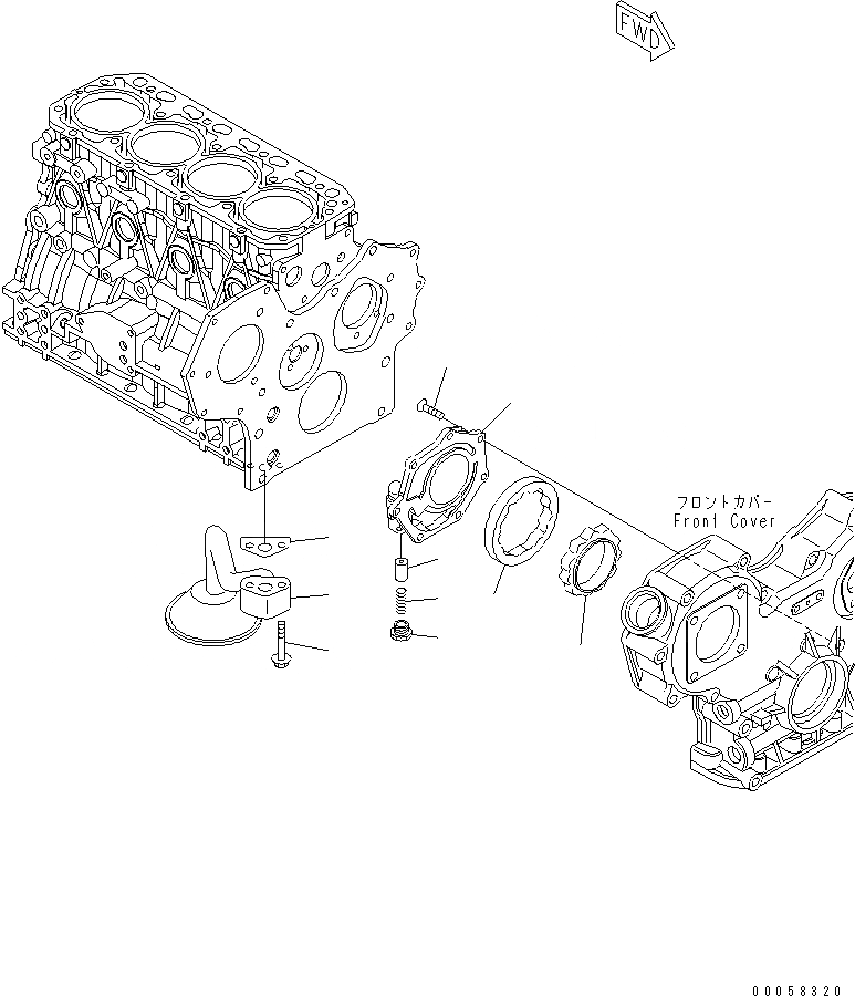 Схема запчастей Komatsu S4D84E-5P-BA - СМАЗЫВ. НАСОС ДВИГАТЕЛЬ