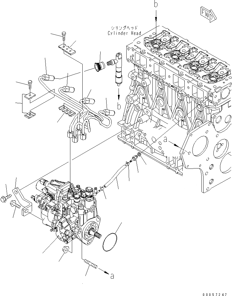 Схема запчастей Komatsu S4D84E-5P-BA - ТОПЛ. НАСОС И ТРУБЫ ДВИГАТЕЛЬ