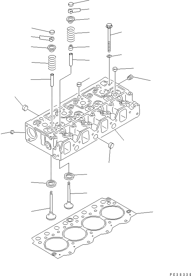 Схема запчастей Komatsu S4D95L-1J-S - ГОЛОВКА ЦИЛИНДРОВ ДВИГАТЕЛЬ