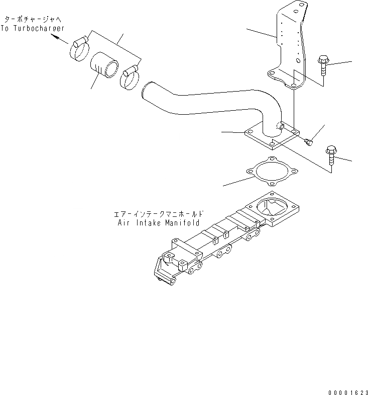 Схема запчастей Komatsu S4D95LE-3A-2A - ВПУСК ВОЗДУХА СОЕДИН-Е ДВИГАТЕЛЬ