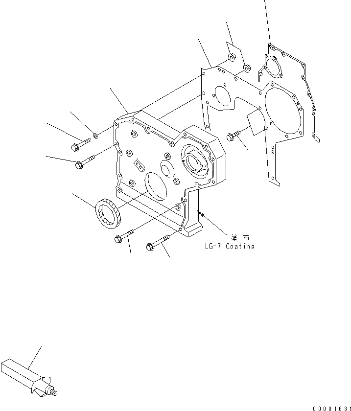 Схема запчастей Komatsu S4D95LE-3A-2A - ПЕРЕДН. COVER ДВИГАТЕЛЬ