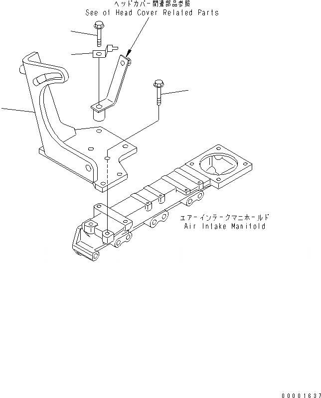 Схема запчастей Komatsu S4D95LE-3A-2A - КОМПРЕССОР КОРПУС ДВИГАТЕЛЬ