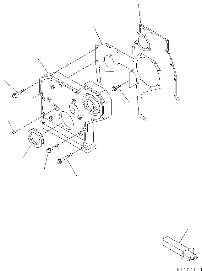Схема запчастей Komatsu S4D95LE-3C-2M - ПЕРЕДН. COVE (ДЛЯ A ГЕНЕРАТОР)(№-) ДВИГАТЕЛЬ