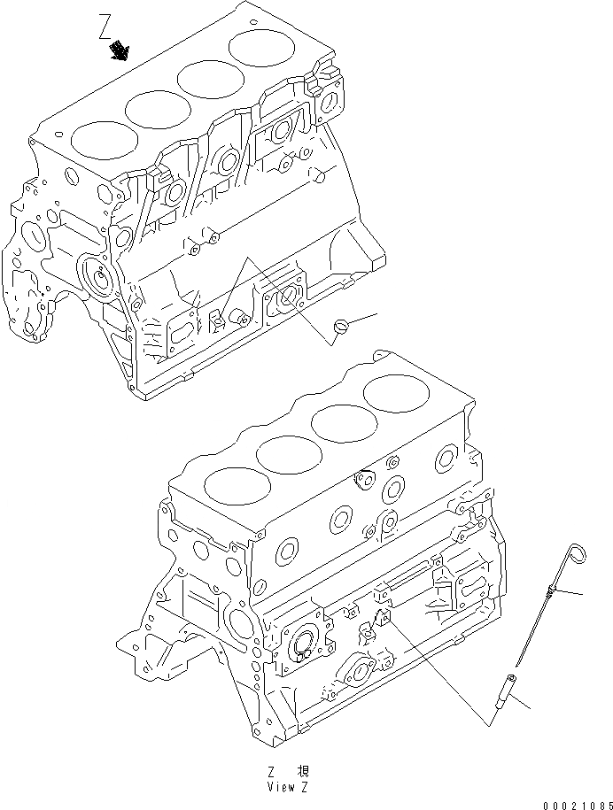 Схема запчастей Komatsu S4D95LE-3C-2M - МАСЛ. ЩУП(№79-) ДВИГАТЕЛЬ