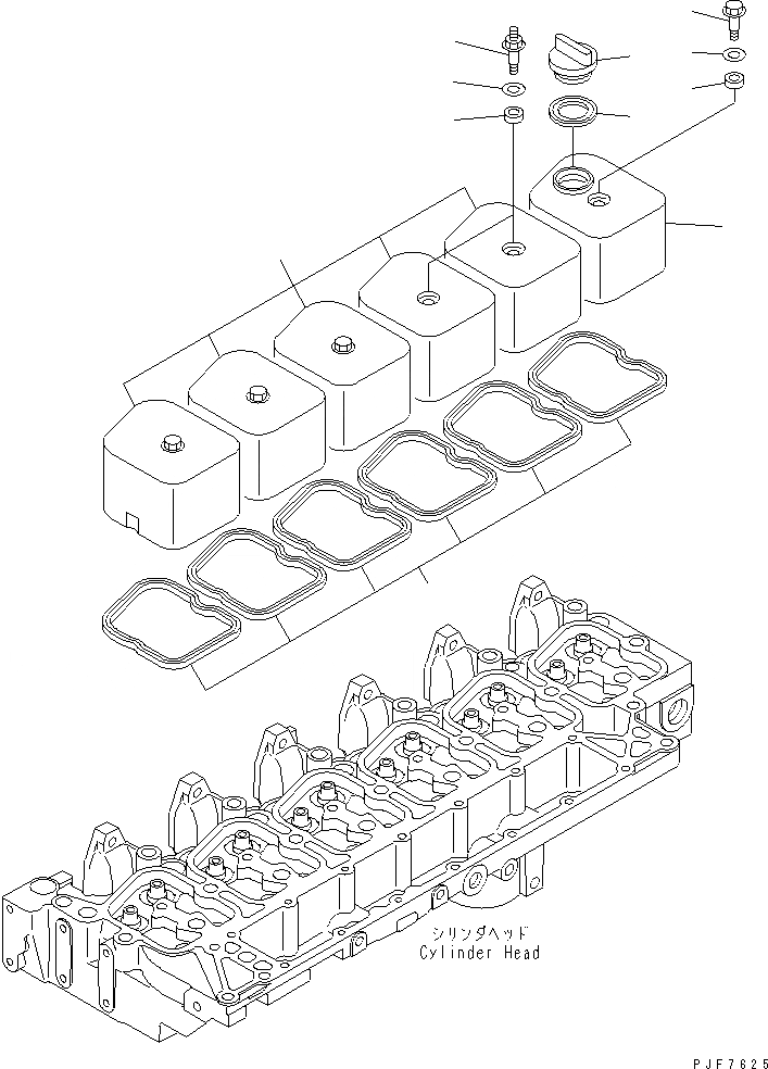 Схема запчастей Komatsu S6D102E-2KK-W - КРЫШКА ГОЛОВКИ (ДЛЯ FD¤ ¤ 7-8) ДВИГАТЕЛЬ