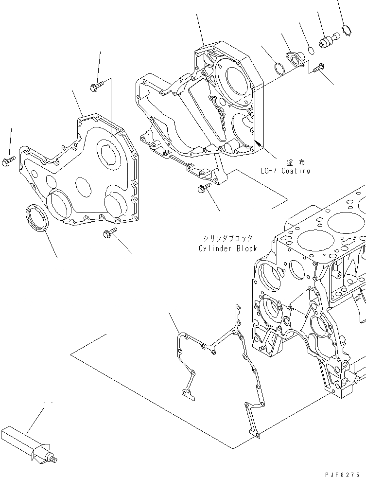 Схема запчастей Komatsu S6D102E-2KK-W - ПЕРЕДН. COVER ДВИГАТЕЛЬ